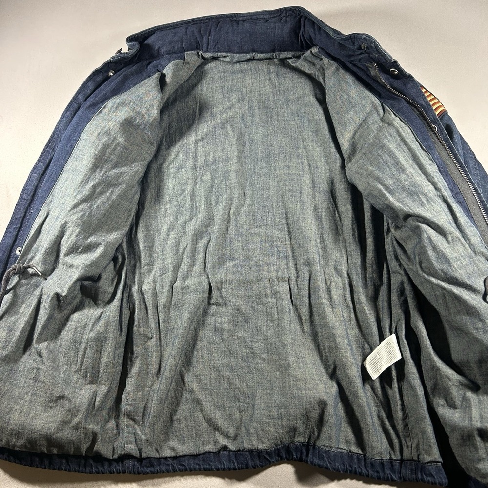 Polo Ralph Lauren Military Denim Field Jacket Hooded US RL Flag Utility Mens M - Picture 7 of 13